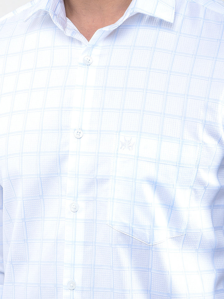 Blue Checked 100% Cotton Shirt
