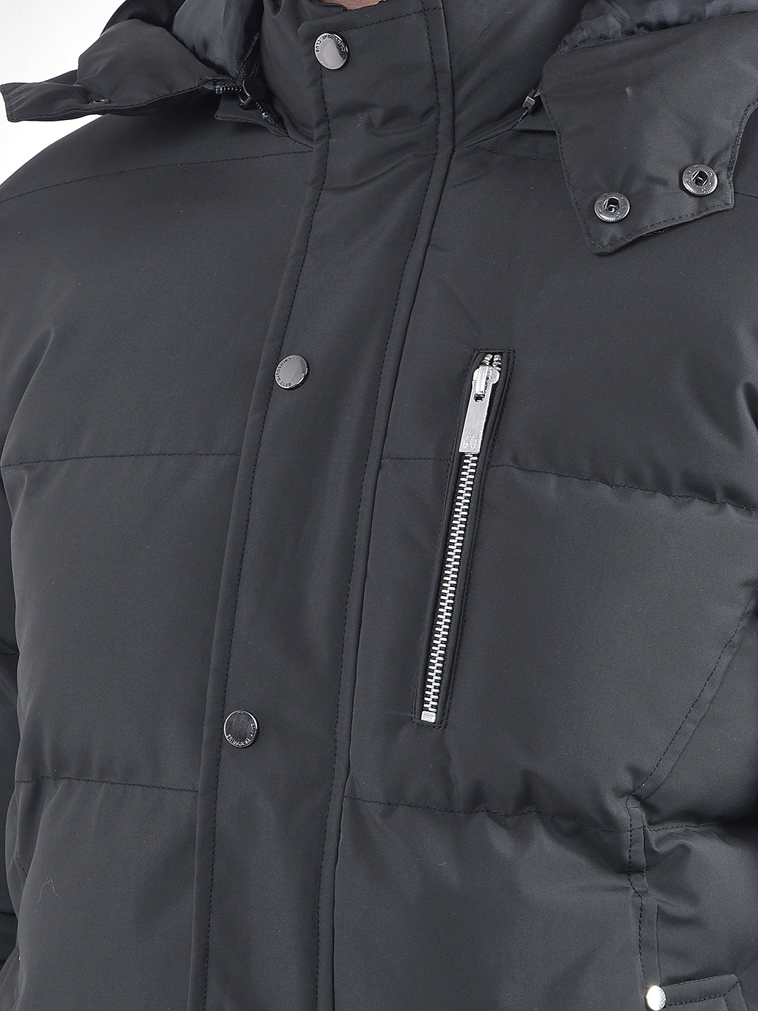 Black Hooded Padded Jacket