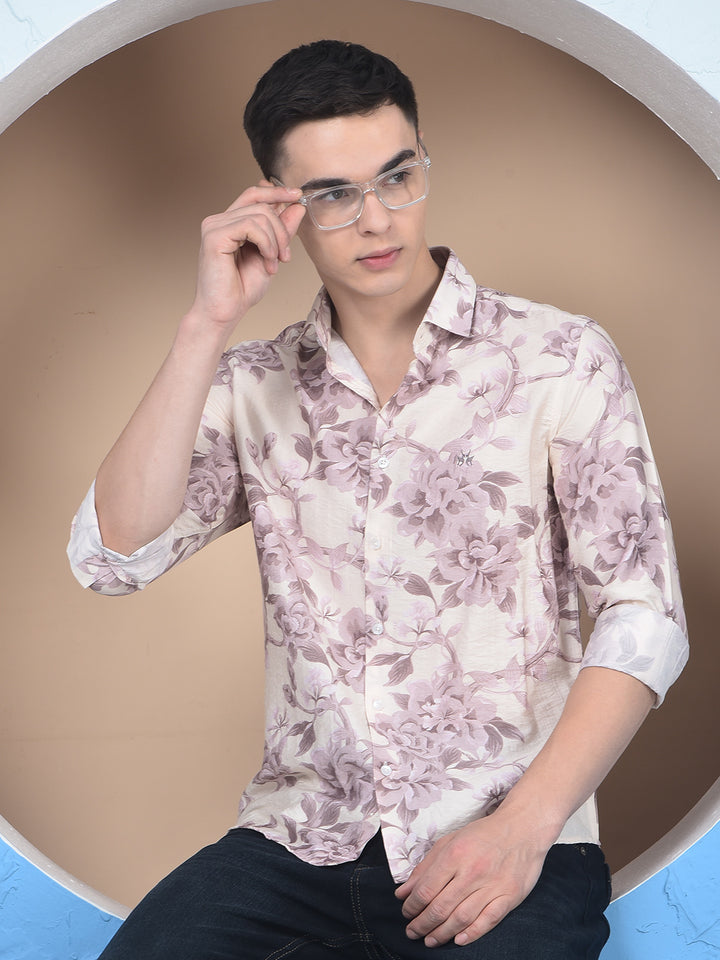 Purple Floral Print Shirt
