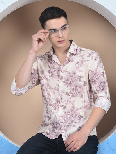 Purple Floral Print Shirt