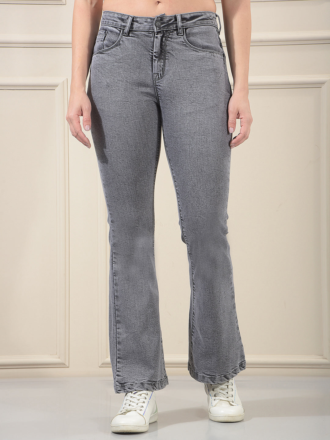 Contemporary Fog Grey Bootcut Jeans