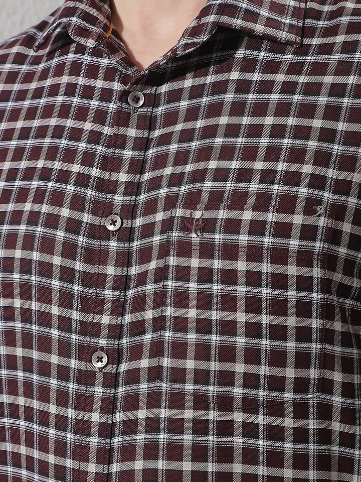 Relaxed Deep Wine Checked Shirt
