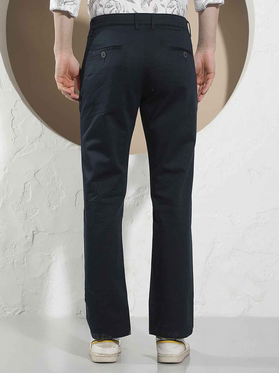 Navy Blue Chino Straight Trousers