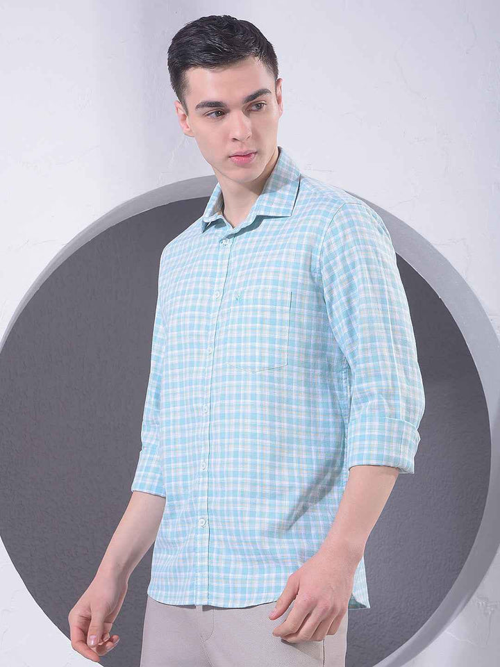 Green Checked 100% Cotton Shirt
