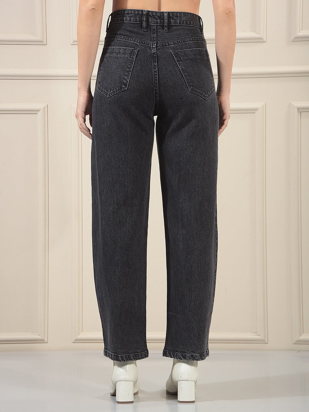 Black 100% cotton Barrel Jeans