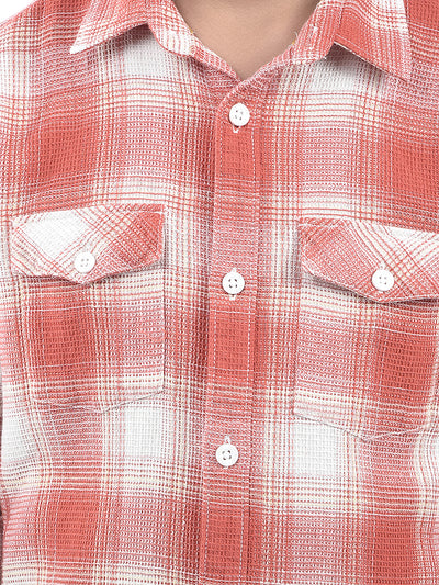 Red Checked 100% Cotton Knitted Shirt