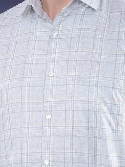 Grey Checked 100% Cotton Shirt