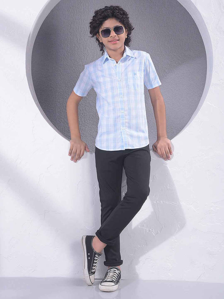 Blue Checked 100% Cotton Shirt