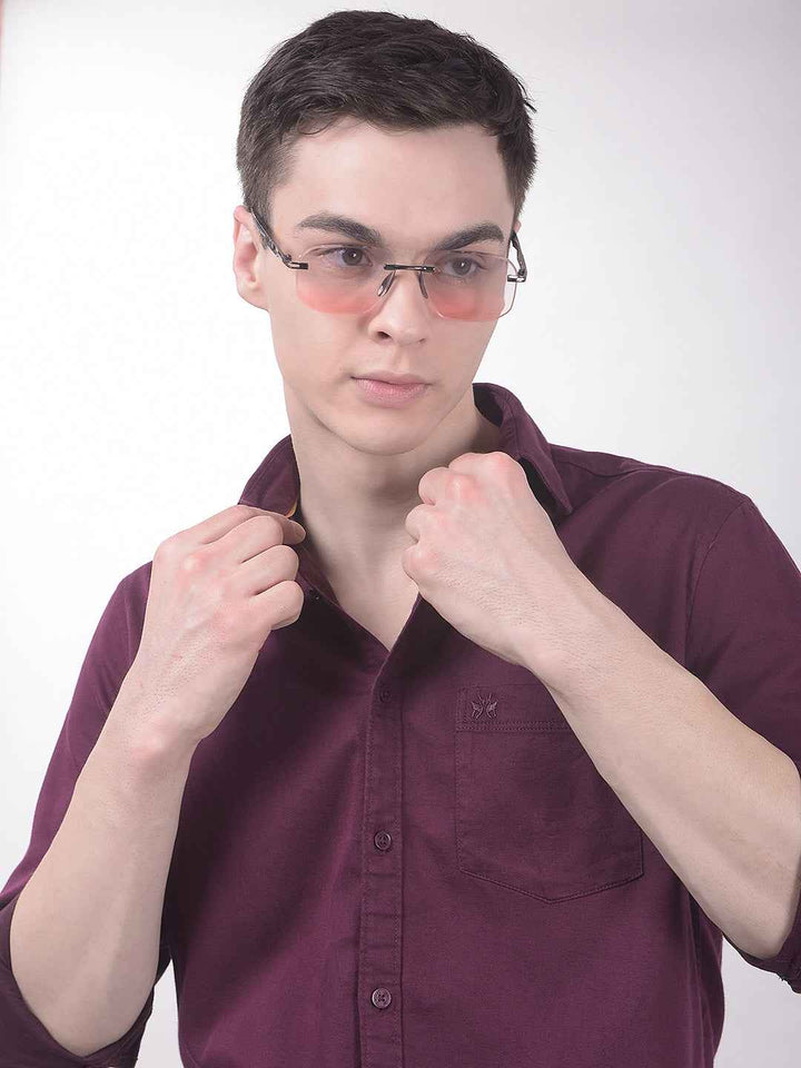 Deep Maroon Casual Shirt