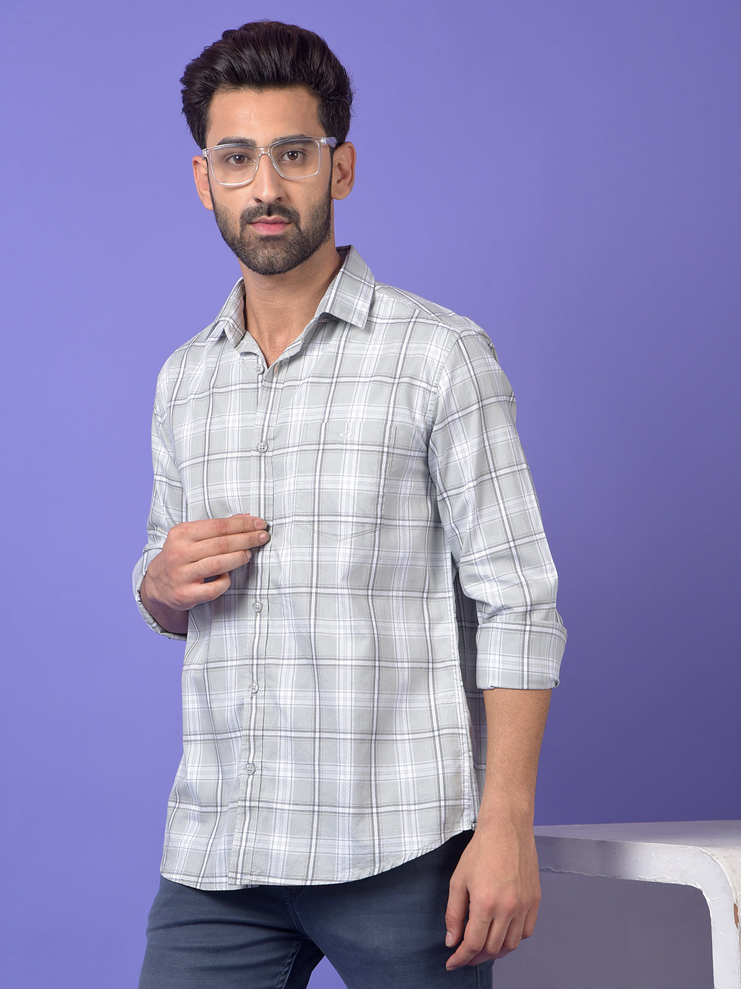 Green Checked 100% Cotton Shirt