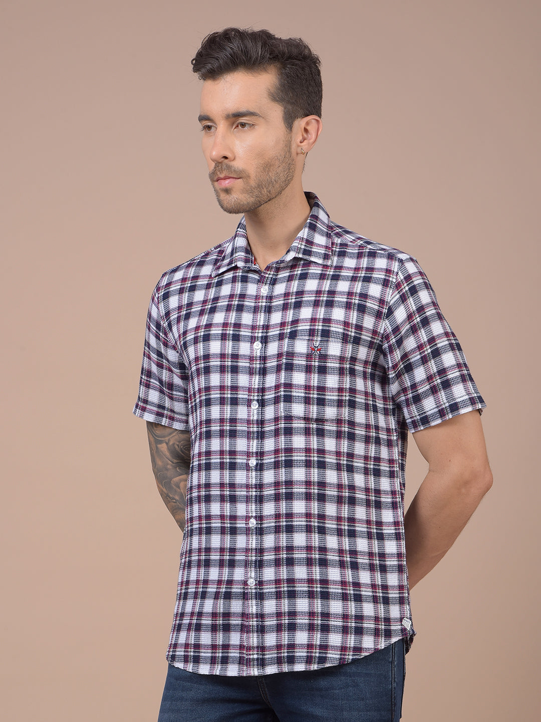 Red Checked 100% Cotton Shirt