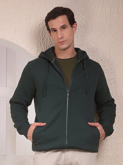 Green Hooded Neck Sweatshirt