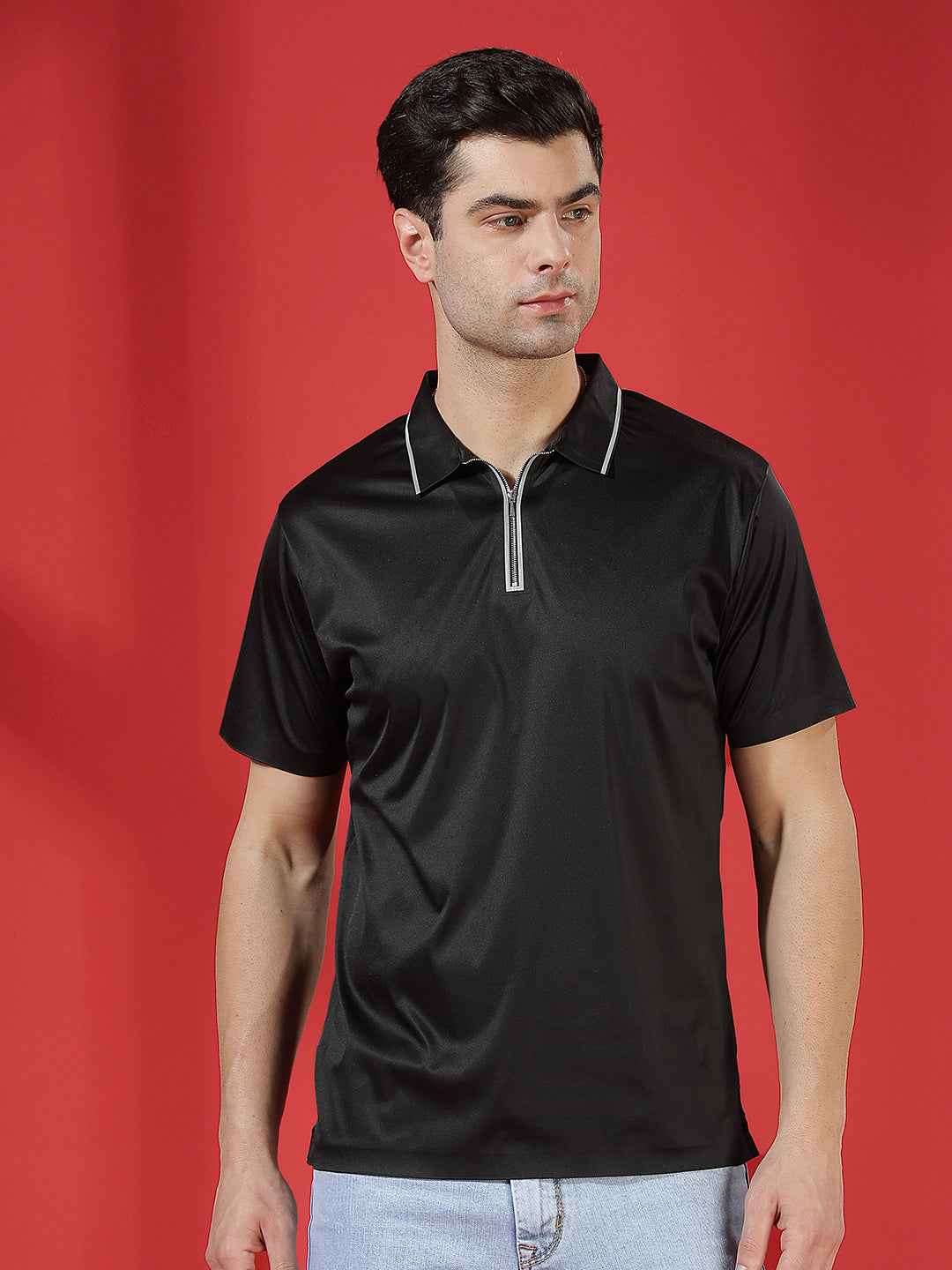 Black Essential Polo T-Shirt