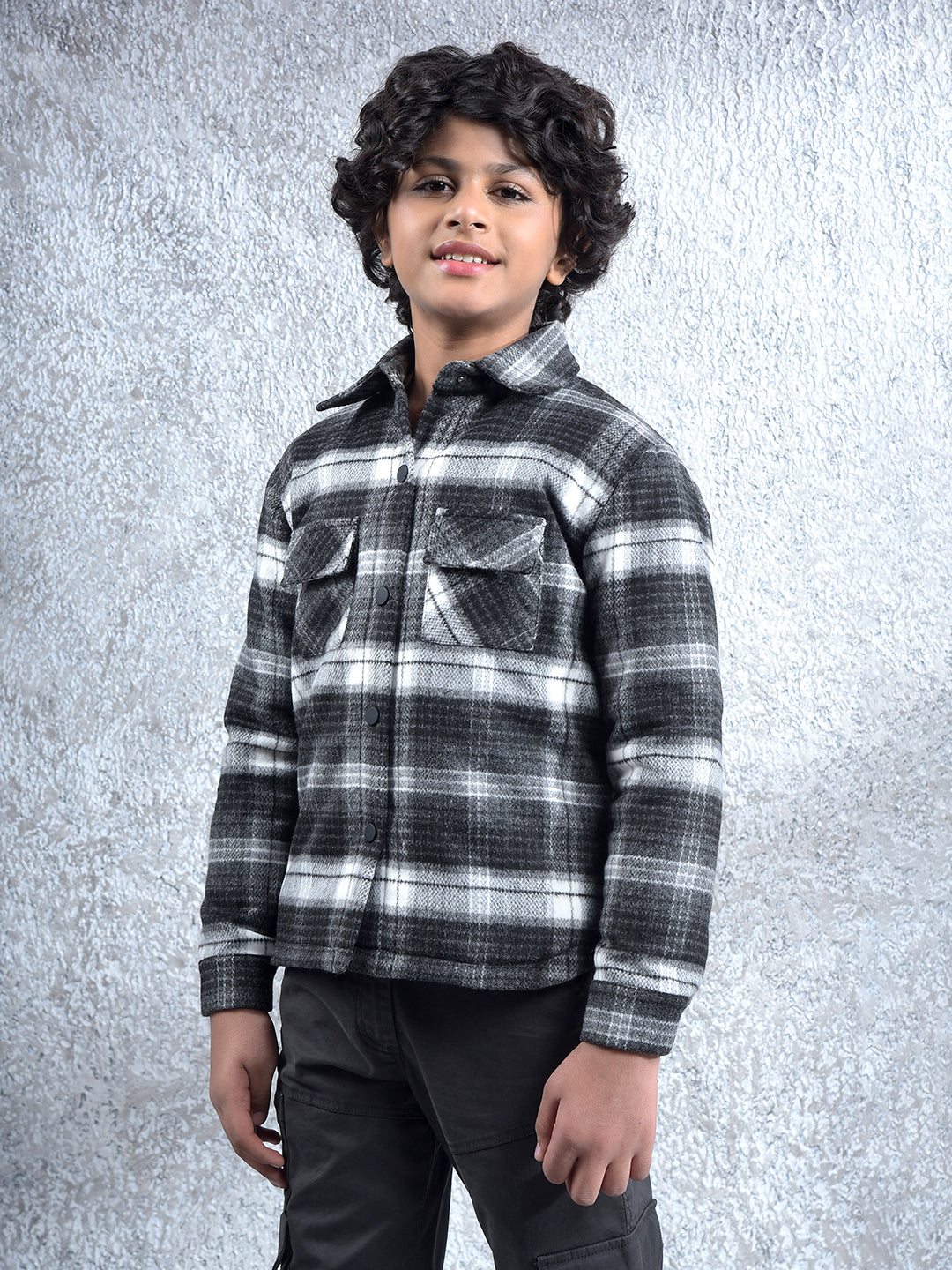 Refined Black Patterned Shacket