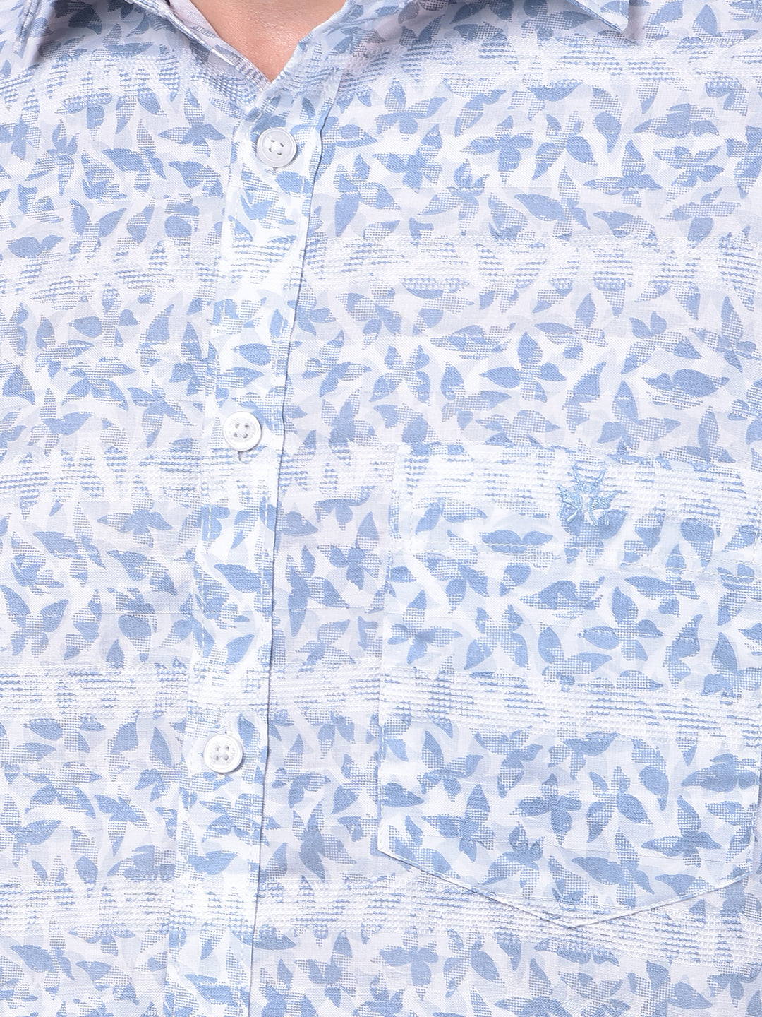 Blue Floral Print Shirt