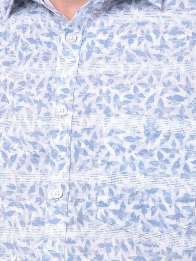Blue Floral Print Shirt