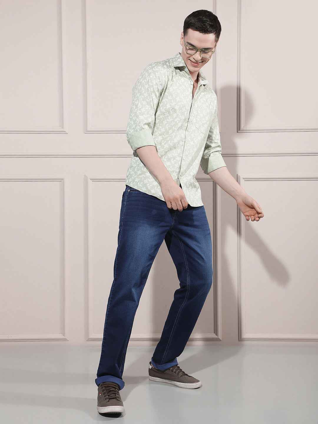 Green Floral Print Shirt