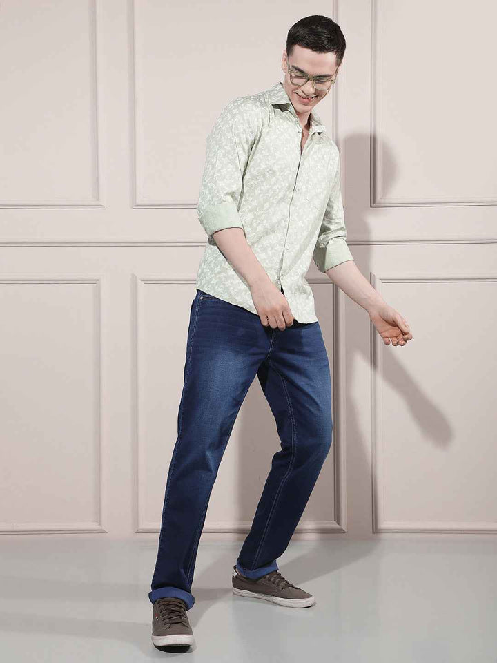 Green Floral Print Shirt