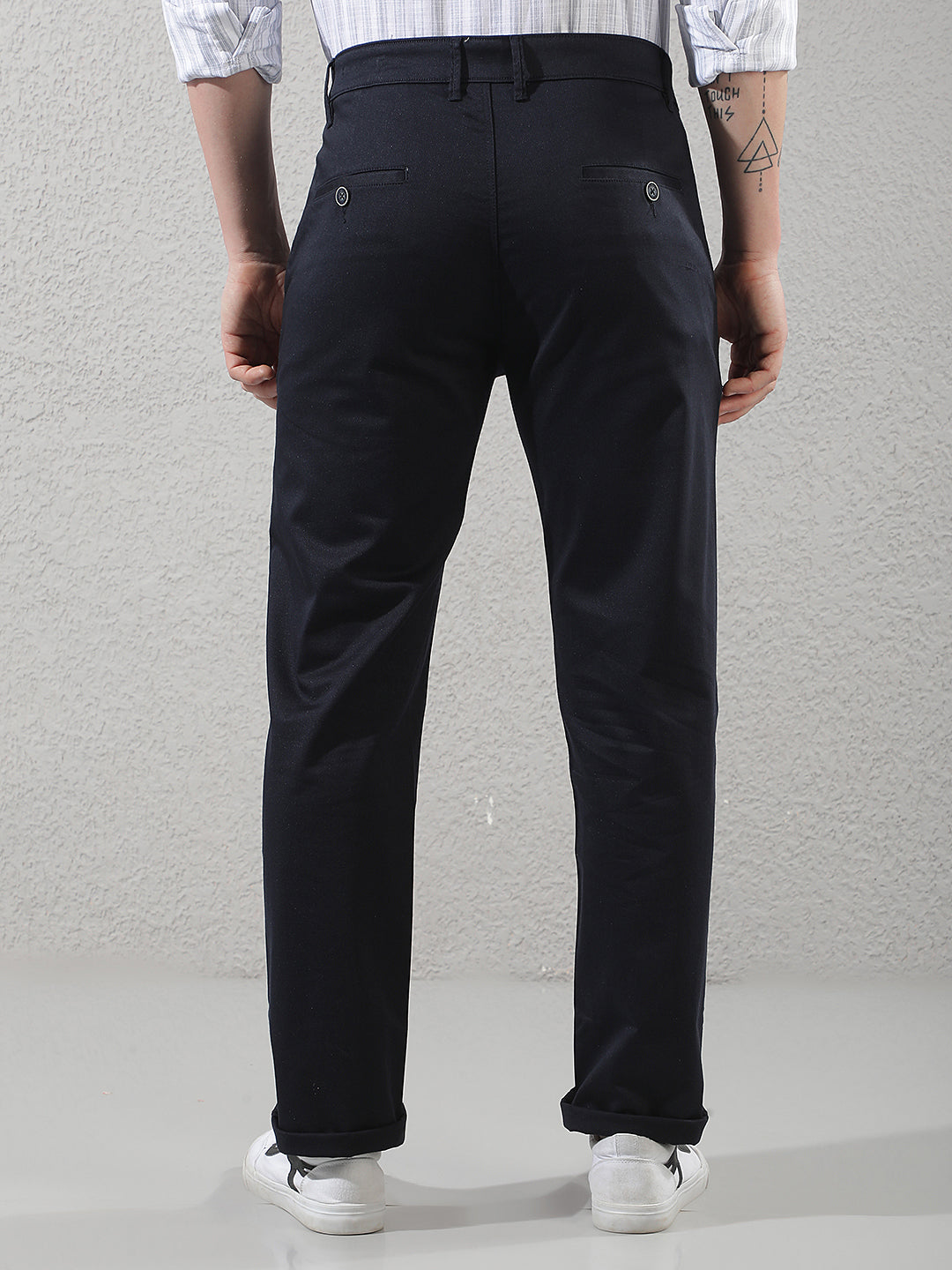 Navy Blue Straight Trousers