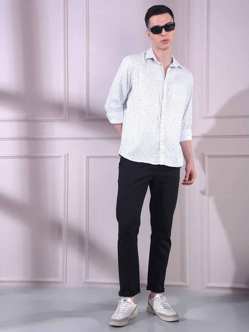 Grey Floral Print Shirt