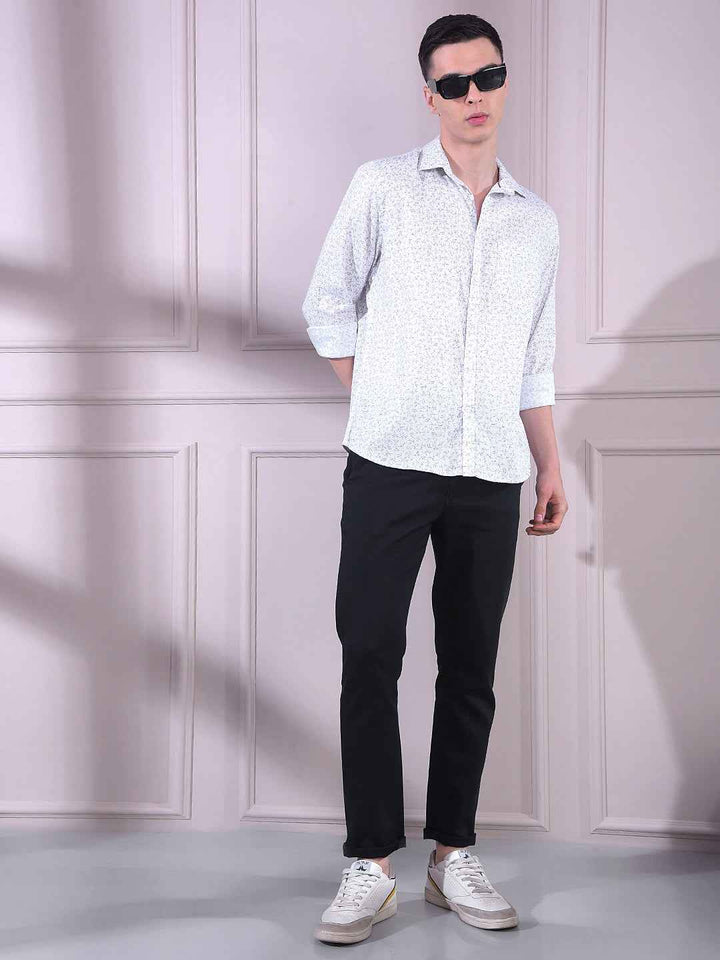 Grey Floral Print Shirt