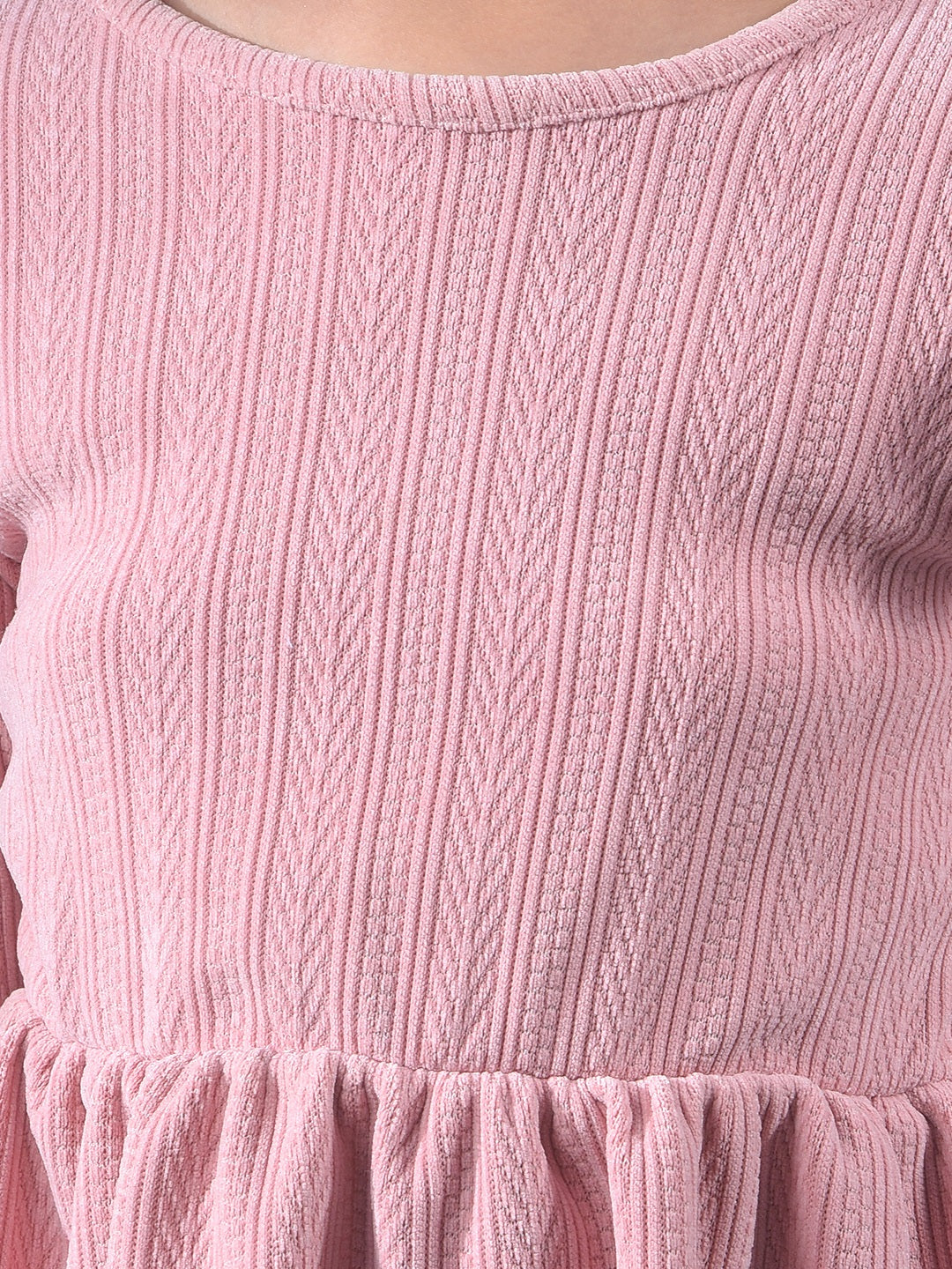 Pink Jacquard A-Line Dress