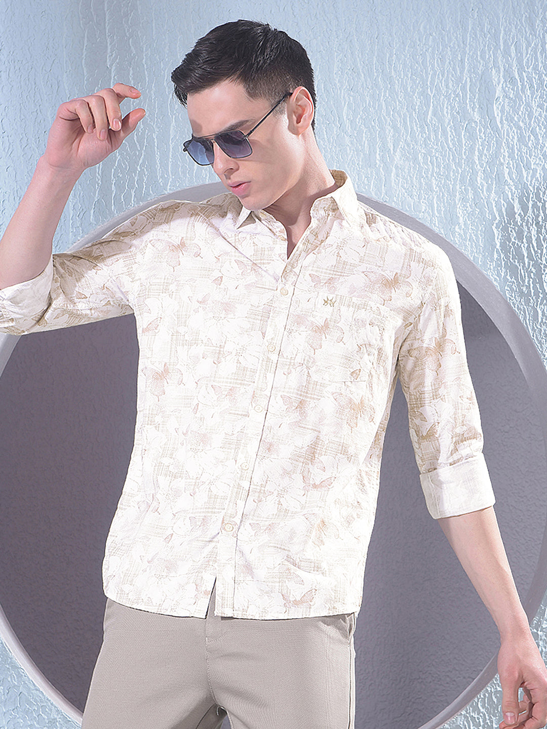 Chic Beige Printed Shirt