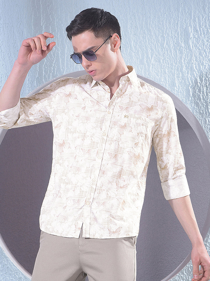 Chic Beige Printed Shirt