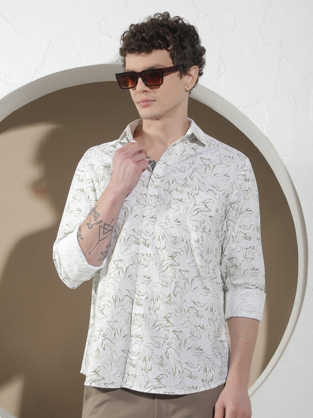 Green Floral Print Shirt