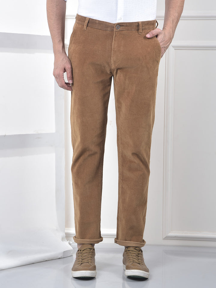 Brown Straight Corduroy Trousers