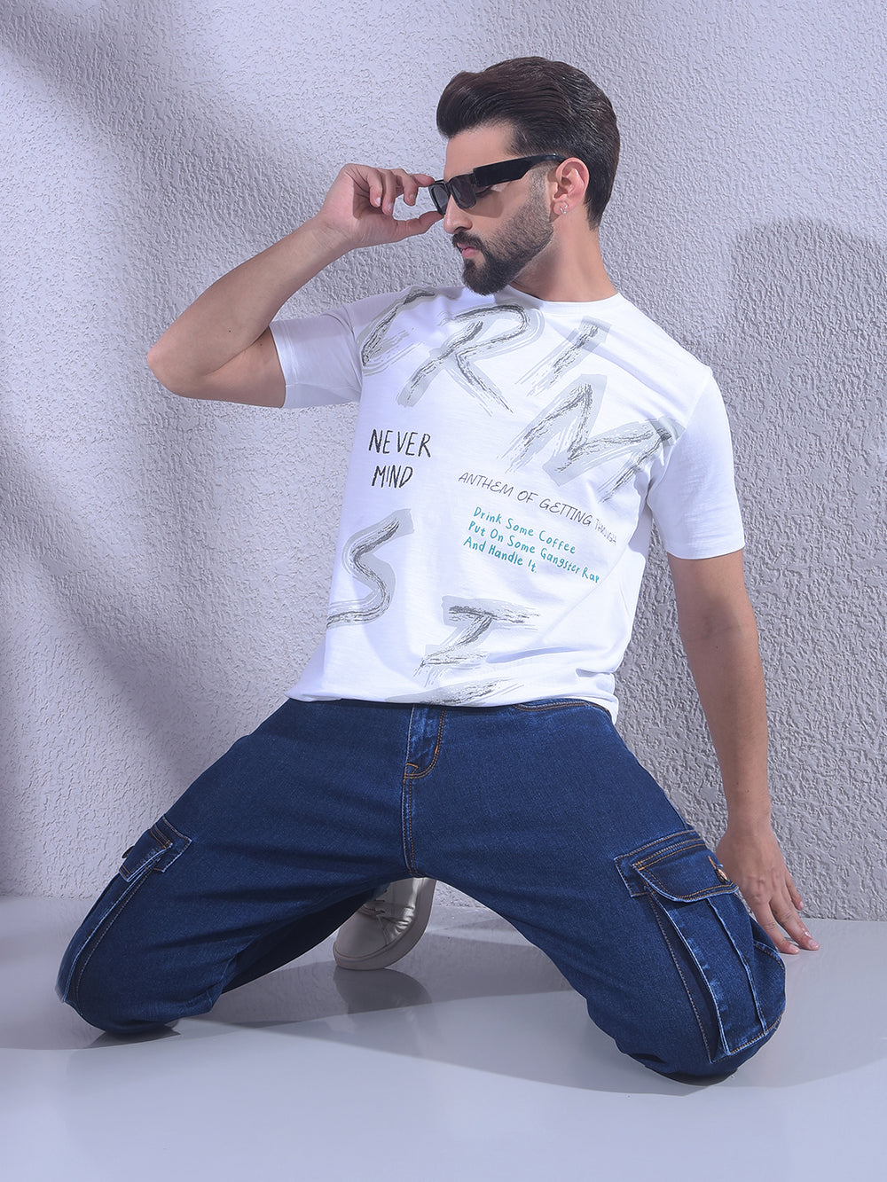 White Typographic T-Shirt