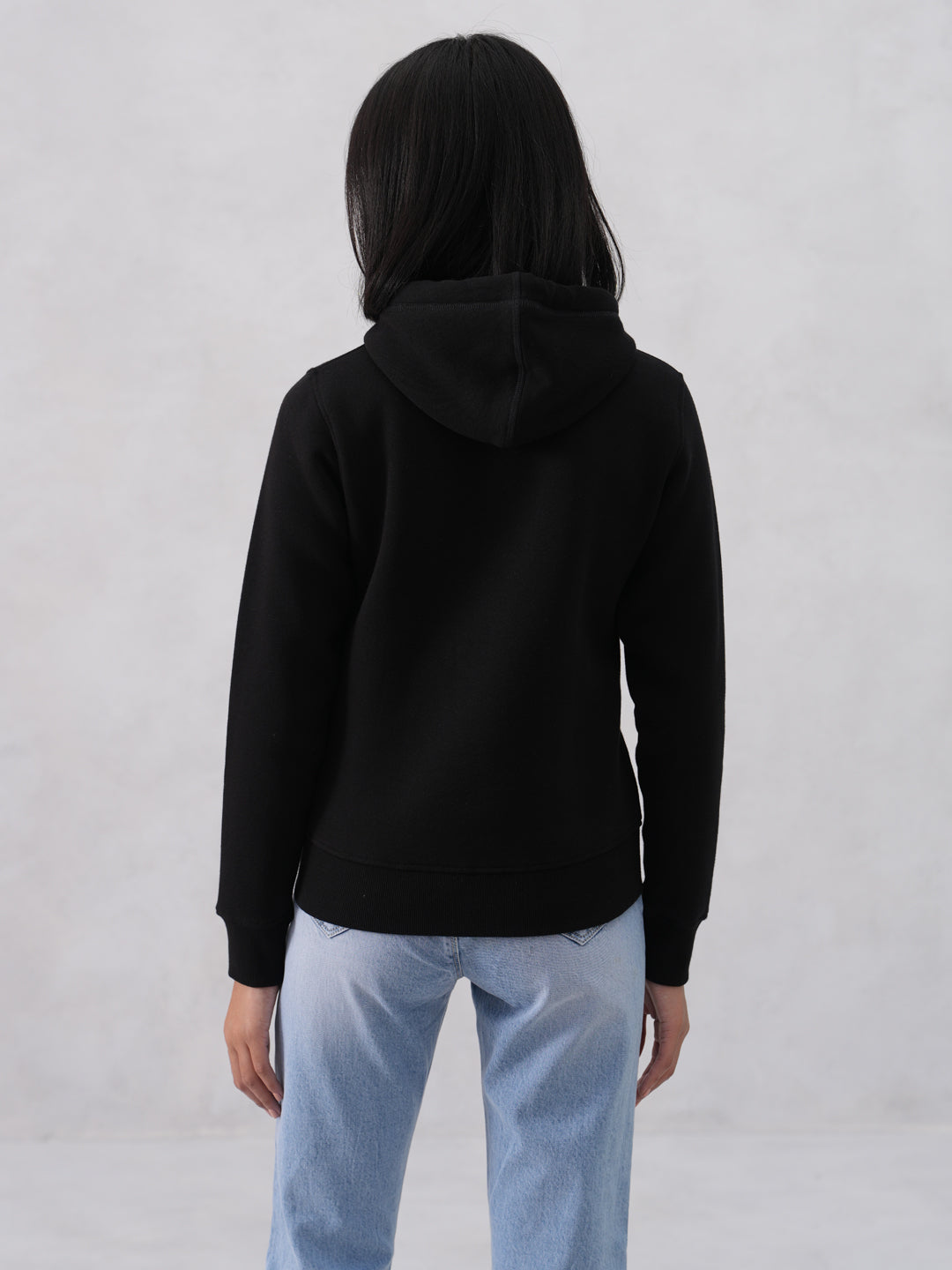Black Hooded Neck Sweatshirt