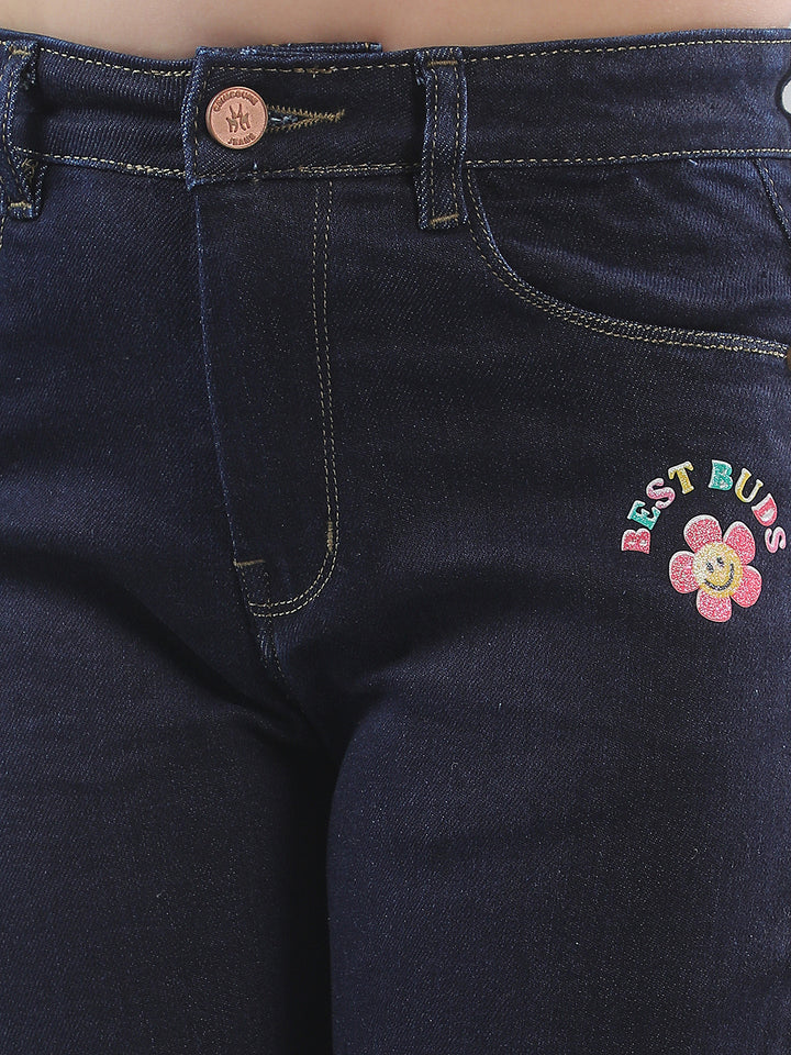 Blue Wide Leg Stretchable Jeans