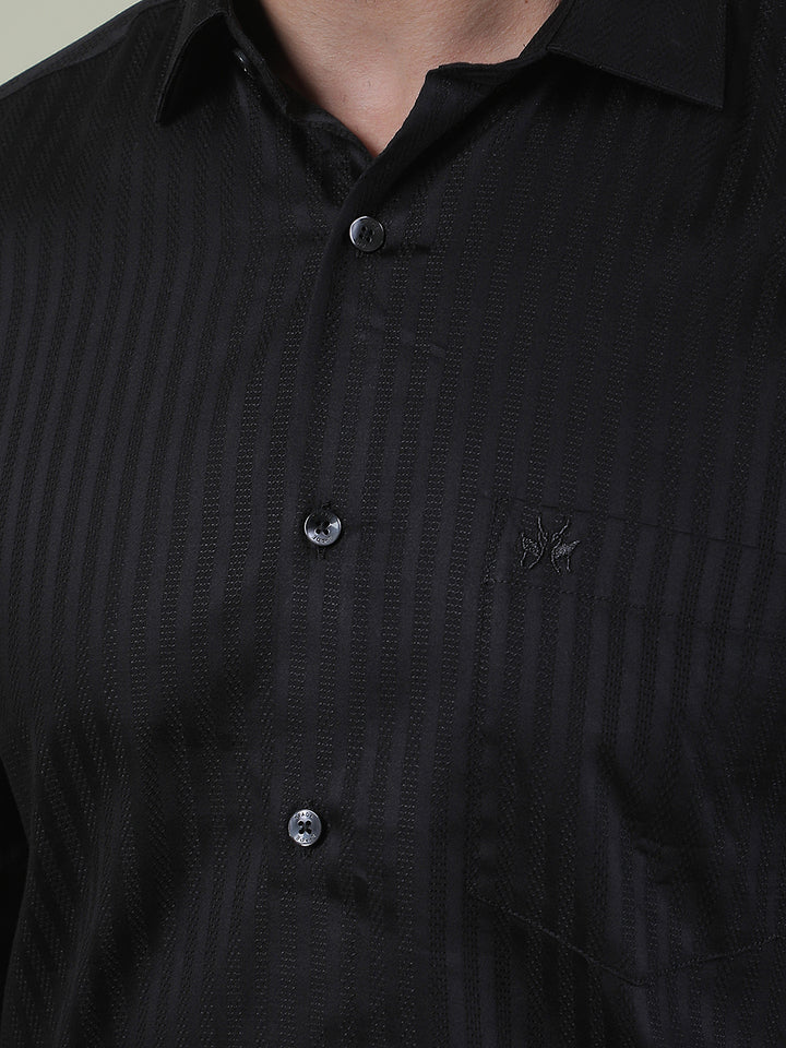 100% Cotton Black Horizontal Stripes Shirt