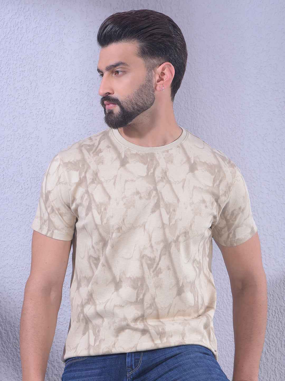 Beige Printed T-Shirt