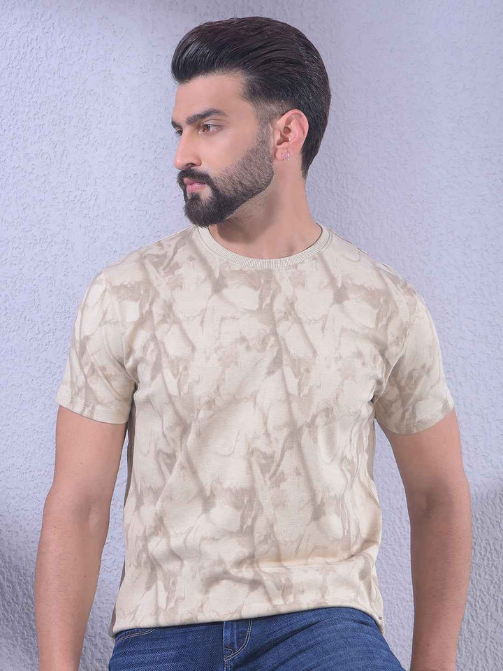 Beige Printed T-Shirt