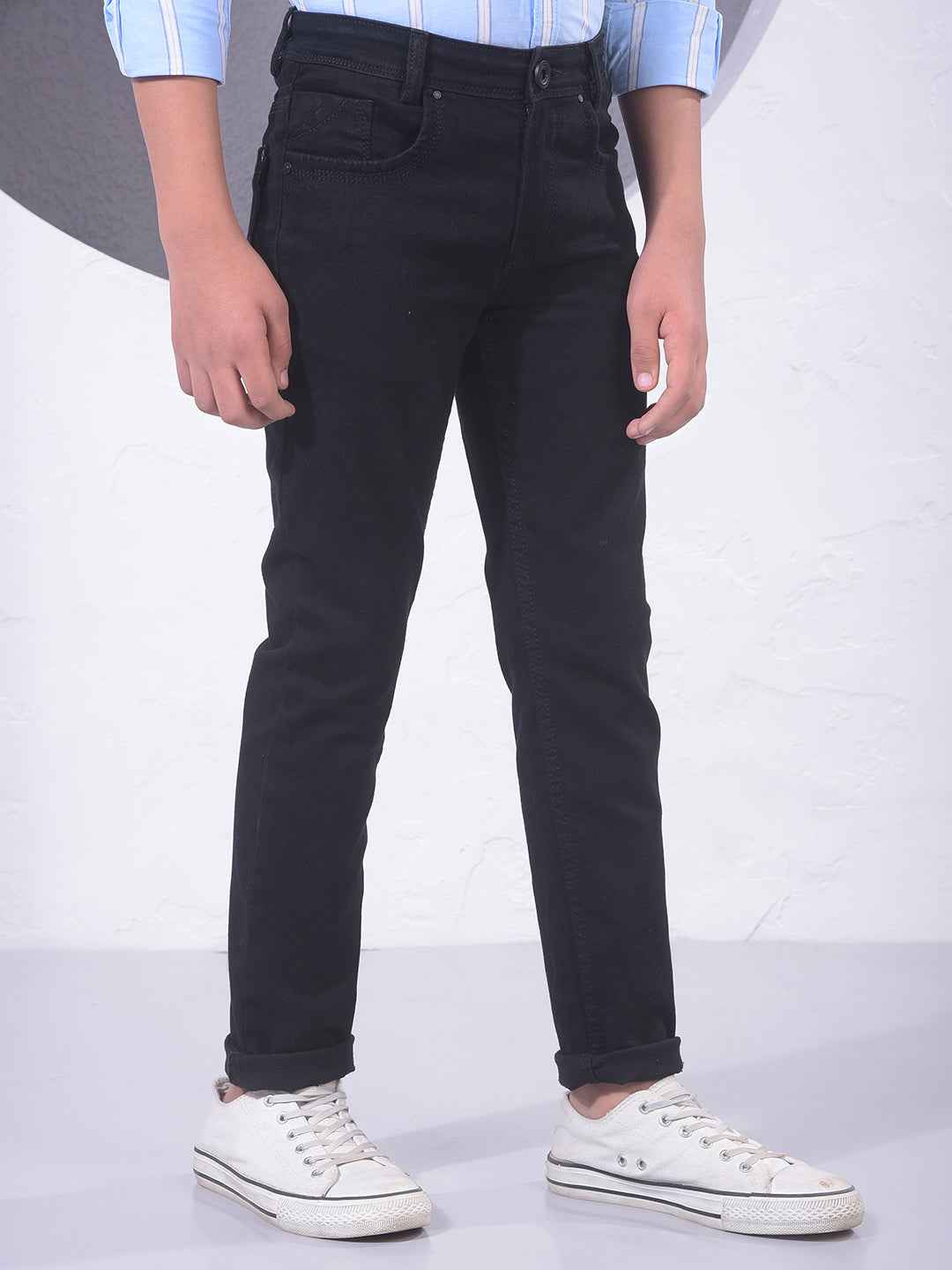 Jet Black Streetwear Jeans