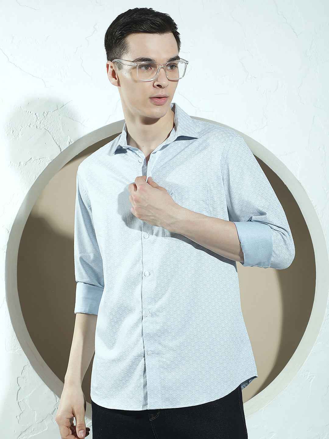 Stylish Blue Printed Shirt