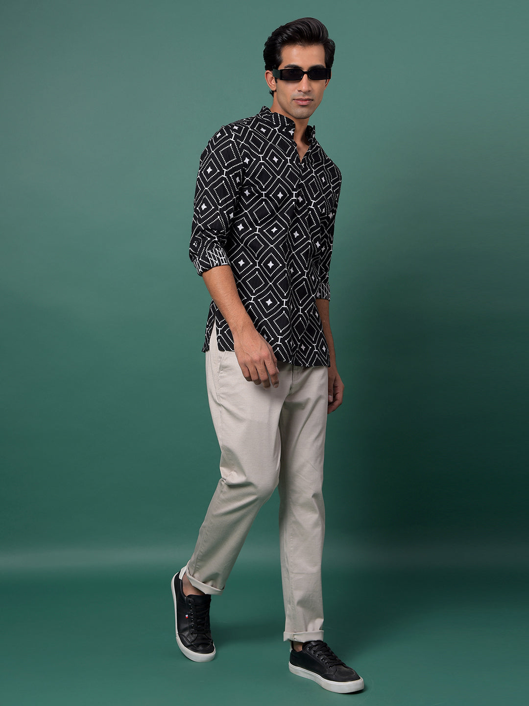 Grey Printed Trousers