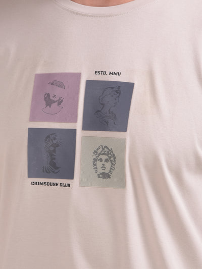 Beige Graphic Print T-Shirt