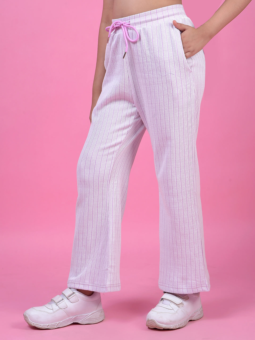 Purple Vertical Stripes Trackpants