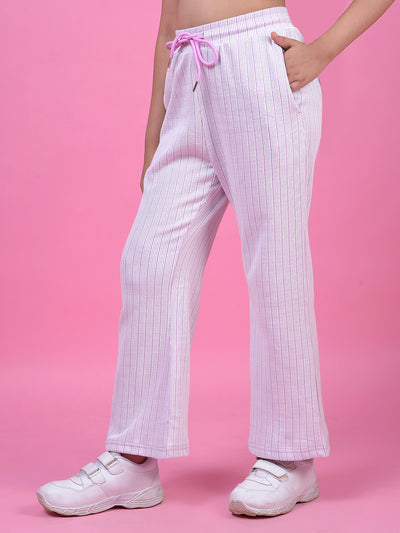 Purple Vertical Stripes Trackpants