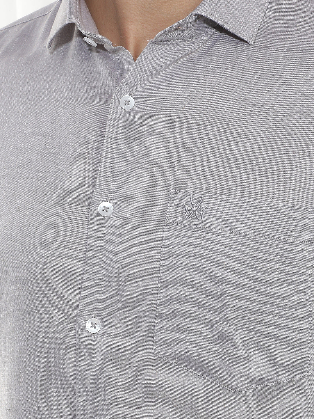 Classic Grey Casual Linen Shirt