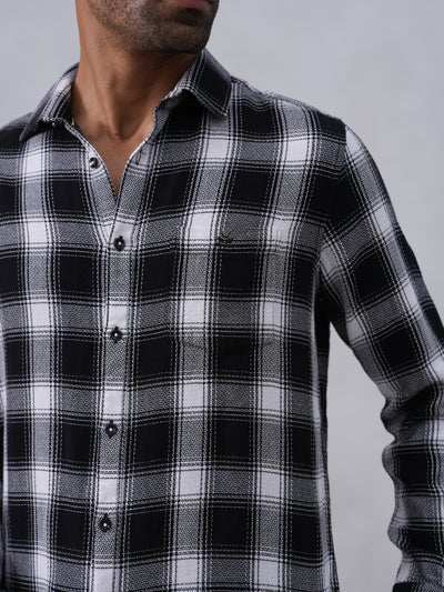 Black Checked 100% Cotton Shirt