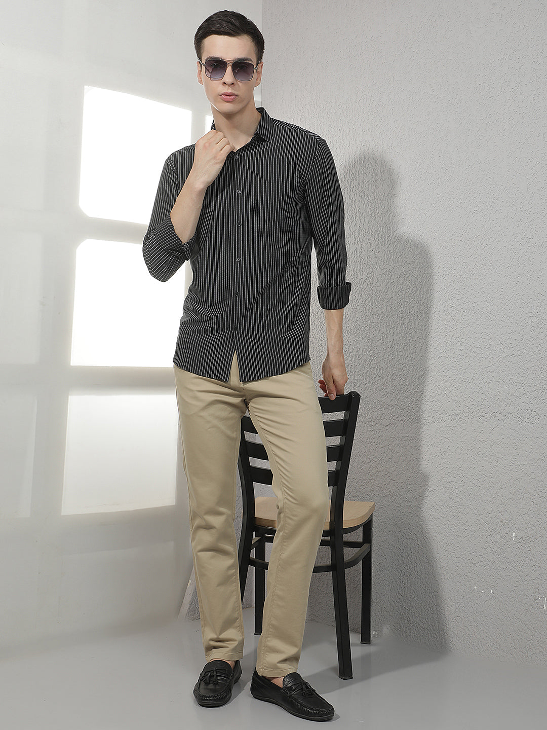 Black Vertical Stripes Shirt