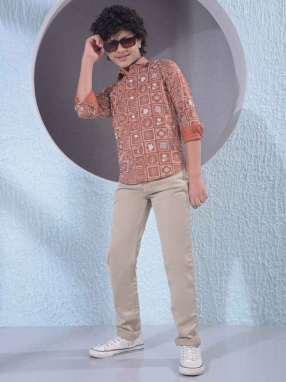 Sand Beige Cotton Casual Jeans