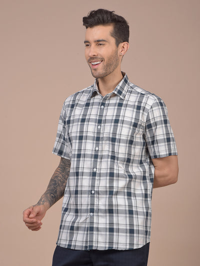 Grey Checked 100% Cotton Shirt