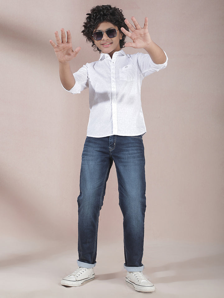 Radient White Printed Shirt