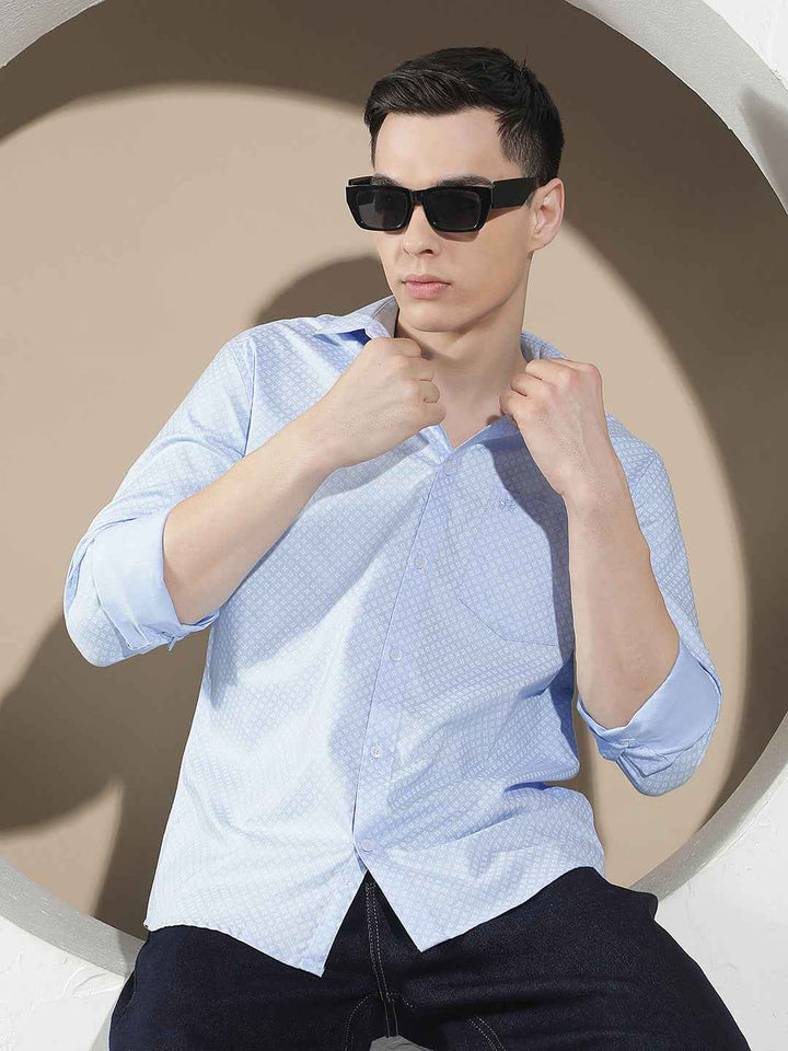 Fresh Blue Printed Shirt