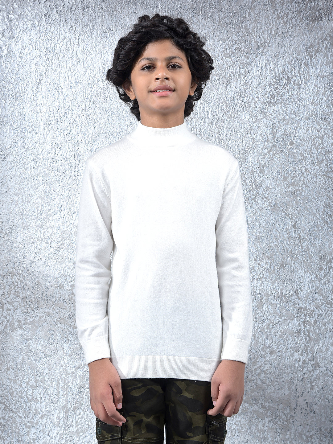 Heritage White High Neck Sweater